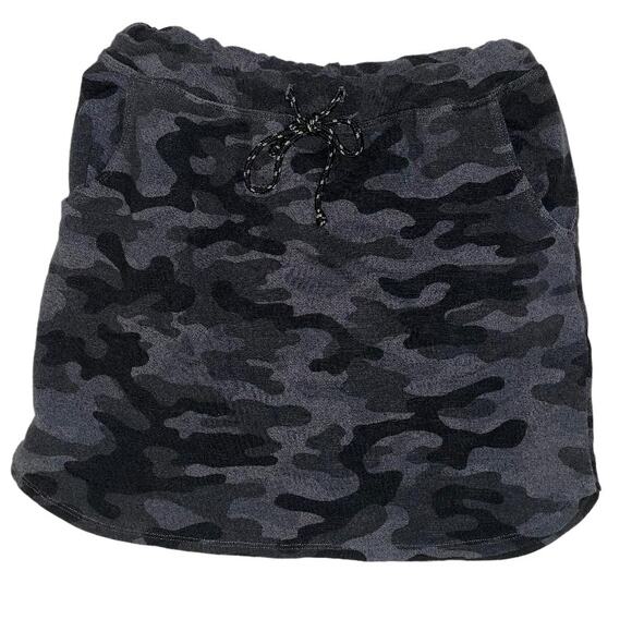 Sundry Drawstring Skirt in Black‎ & Gray Camo Pockets Size 1 Small - Picture 2 of 7